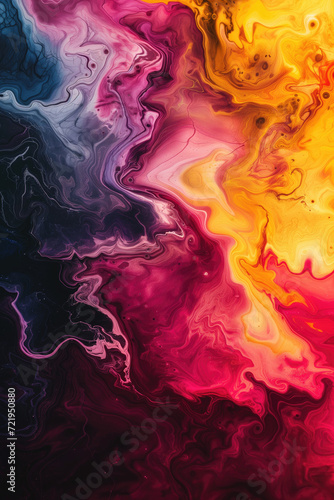 Colorful saturated abstract refeacting fluid texture