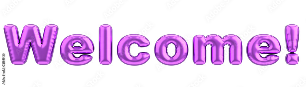 Welcome Text. 3D Balloon Text. 3D illustration. Welcome Text. 3D Balloon Text. 3D illustration.