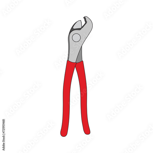 Kids drawing Cartoon Vector illustration battery pliers icon Isolated on White Background