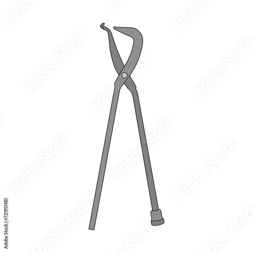 Kids drawing Cartoon Vector illustration brake spring pliers icon Isolated on White Background