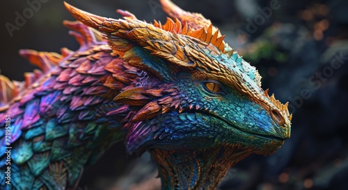 a colorful statue of a dragon © sam
