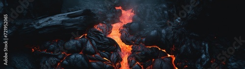 lava flowing into a volcano