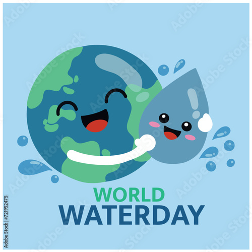 Cartoon illustration  world water day vector design