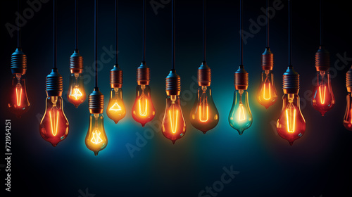 Light bulb pattern on isolated white background. Bright idea concept. Closeup photo of light bulbs.