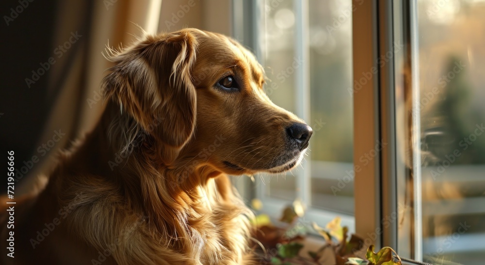 a dog looking out a window