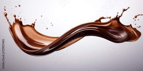 a liquid chocolate splashing in a wave