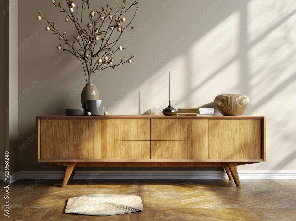 a wooden cabinet with a plant in it a wooden cabinet with a plant in it