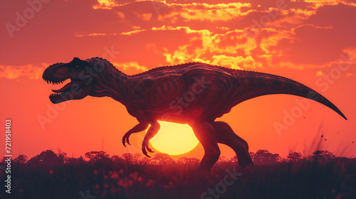 dinosaur in the sunset. generative ai  © Saleem