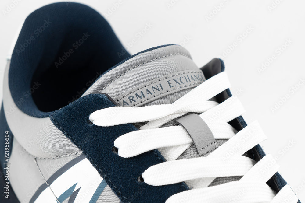 Yerevan, Armenia, January 20, 2024 Armani Exchange logo and sign on