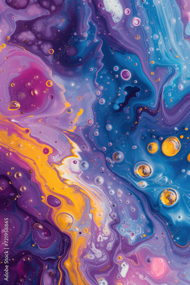 Abstract liquid withsmall beautiful acrylic bubbles and oil drops floating on the surface Abstract liquid withsmall beautiful acrylic bubbles and oil drops floating on the surface