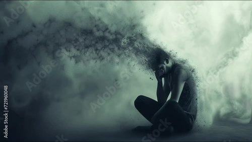 Animated Visualization of Depression. Inside the Mind of a Depressed Person. Mental Health Animation.4K  photo