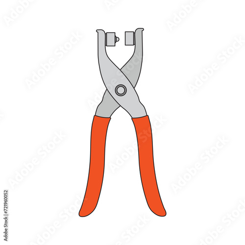 Kids drawing Cartoon Vector illustration eyelet pliers icon Isolated on White Background
