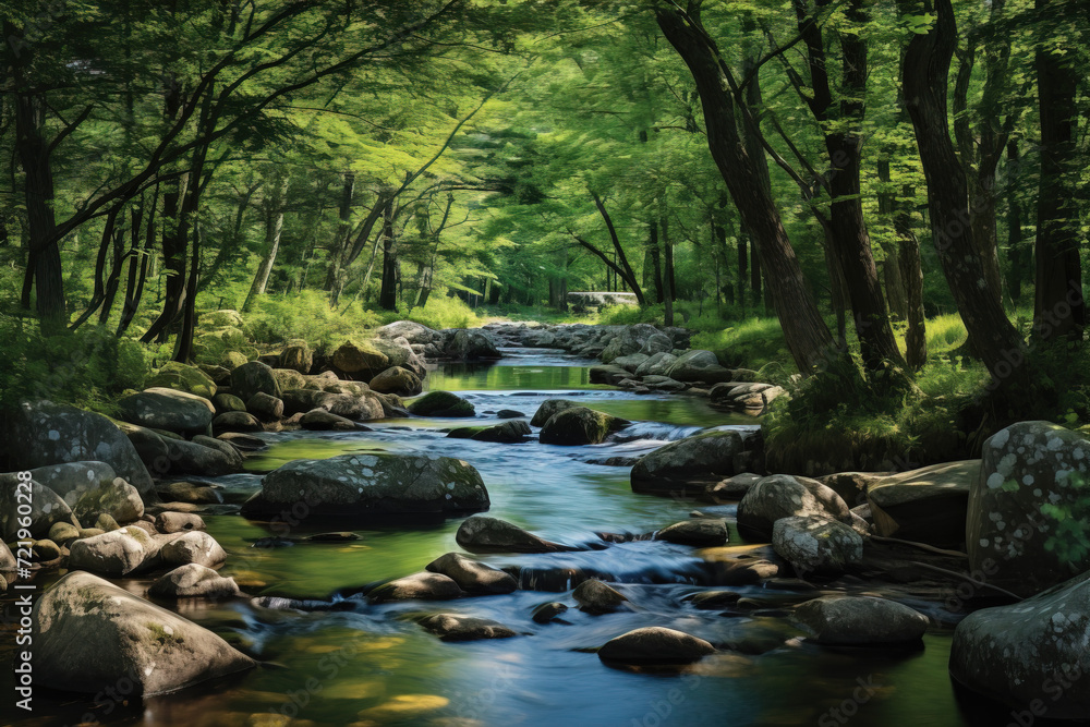 Obraz premium stream in the forest