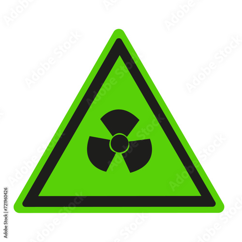 Signal triangulaire sur fond vert et bordure noire:  Zone de rayonnement élevé