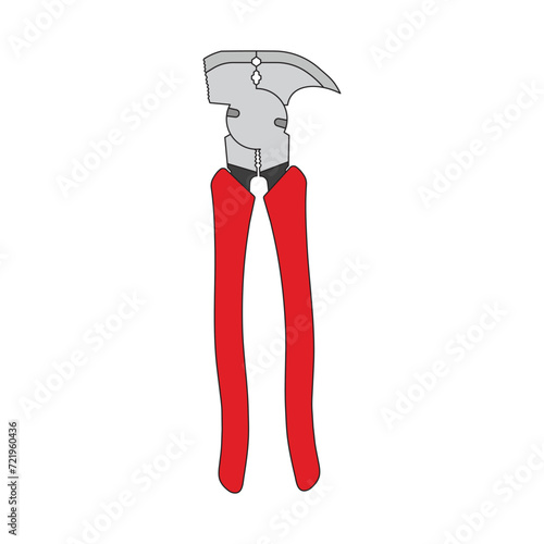 Kids drawing Cartoon Vector illustration fencing pliers icon Isolated on White Background