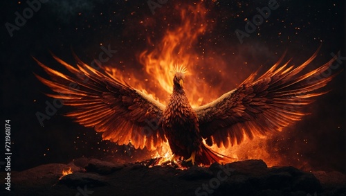 golden eagle in fire
