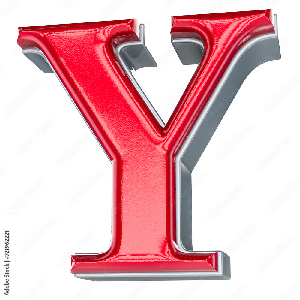 Y Red With White Font 3D Rendering Y Red With White Font 3D Rendering
