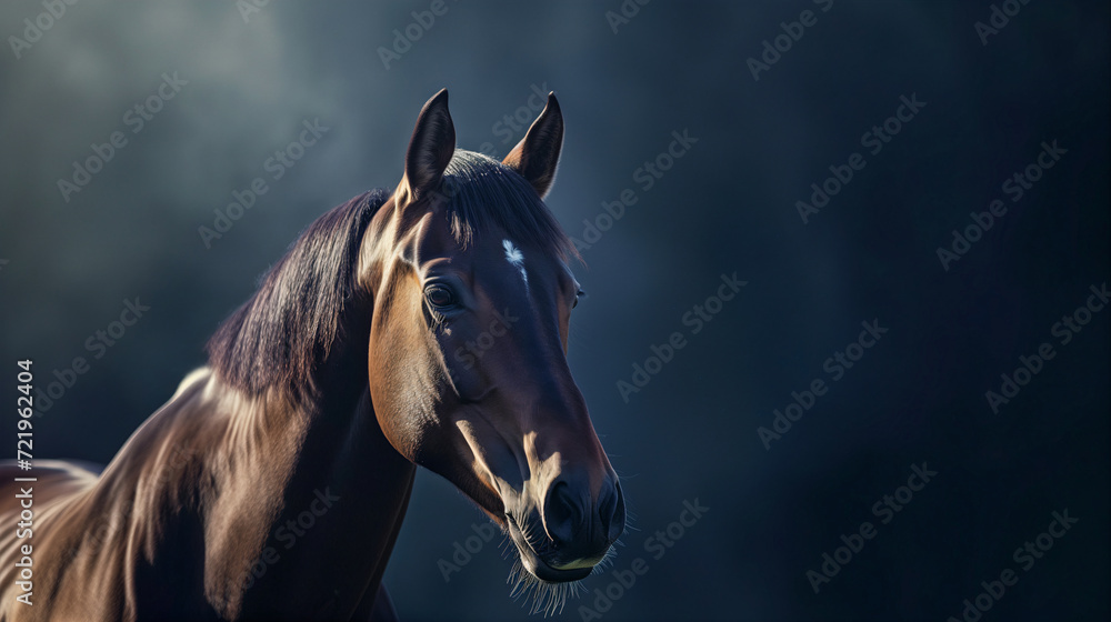 horse mare thoroughbred dark background animal nature
