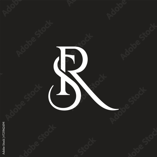 letter sr elegant overlap logo vector