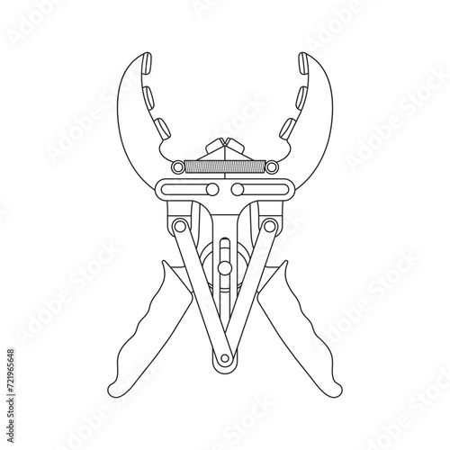 Hand drawn Kids drawing Cartoon Vector illustration piston ring pliers icon Isolated on White Background