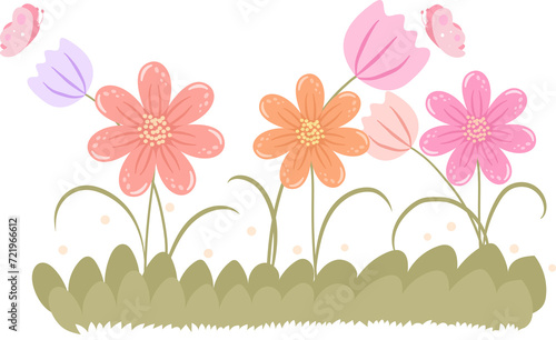 Easter day and spring elements.