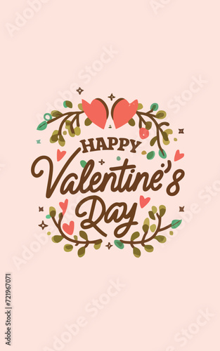 Design minimalist logo with the word 'HAPPY VALENTINE'S DAY'