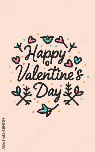 Design minimalist logo with the word 'HAPPY VALENTINE'S DAY'