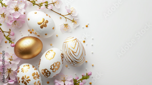 Elegant Easter Eggs with Spring Flowers