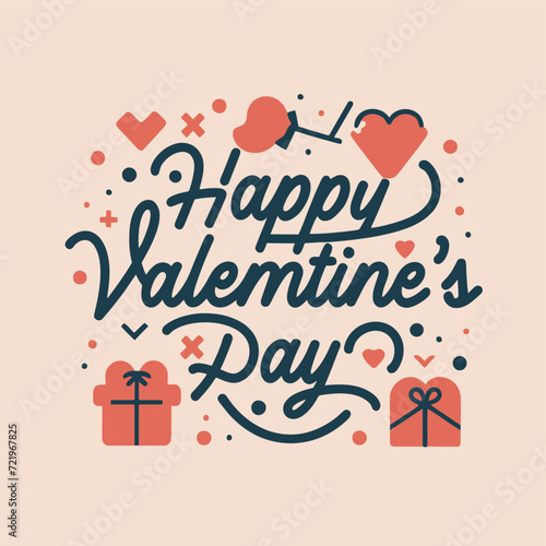 Design minimalist logo with the word 'HAPPY VALENTINE'S DAY'