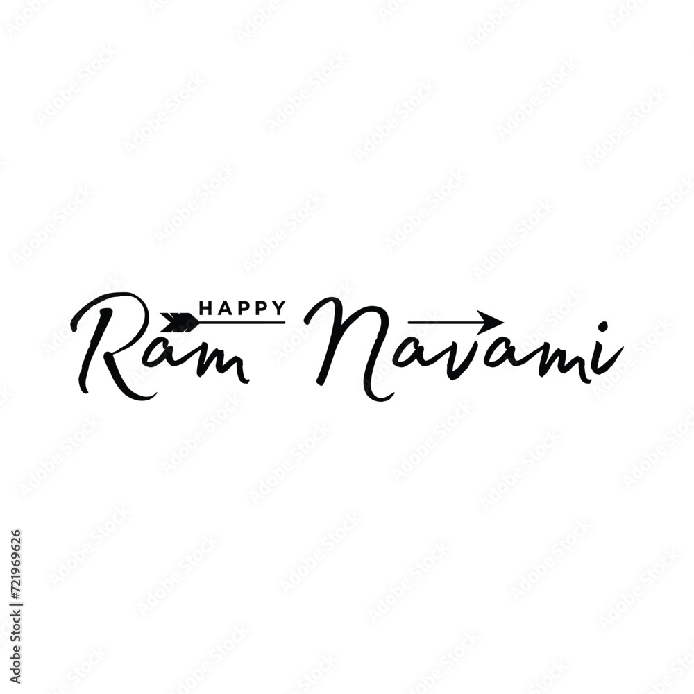 Happy Ram Navami. Ram Navami vector banner on isolated background. Vector Ram Navami text