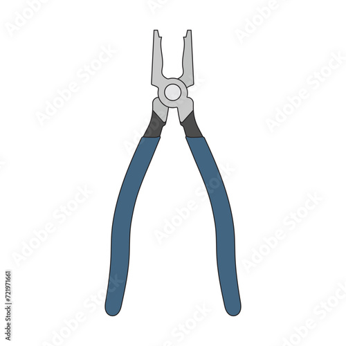 Kids drawing Cartoon Vector illustration running pliers icon Isolated on White Background