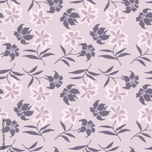 Japanese Sweet Flower Branch Vector Seamless Pattern 