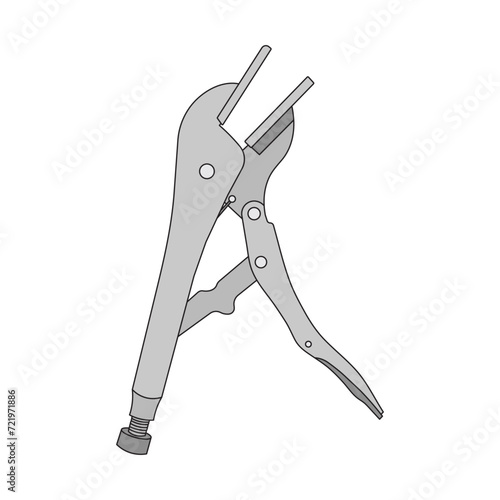 Kids drawing Cartoon Vector illustration sheet metal pliers icon Isolated on White Background