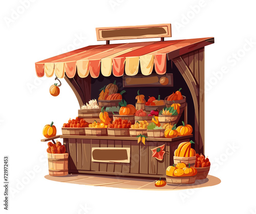 Fall Harvest Market Stall clip art 