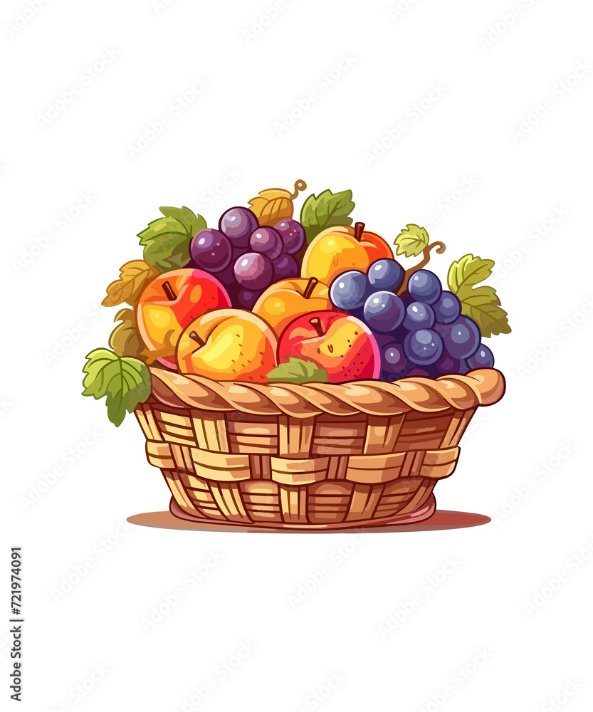Harvest Basket with Apples and fruits. Harvest Basket with Apples and fruits.