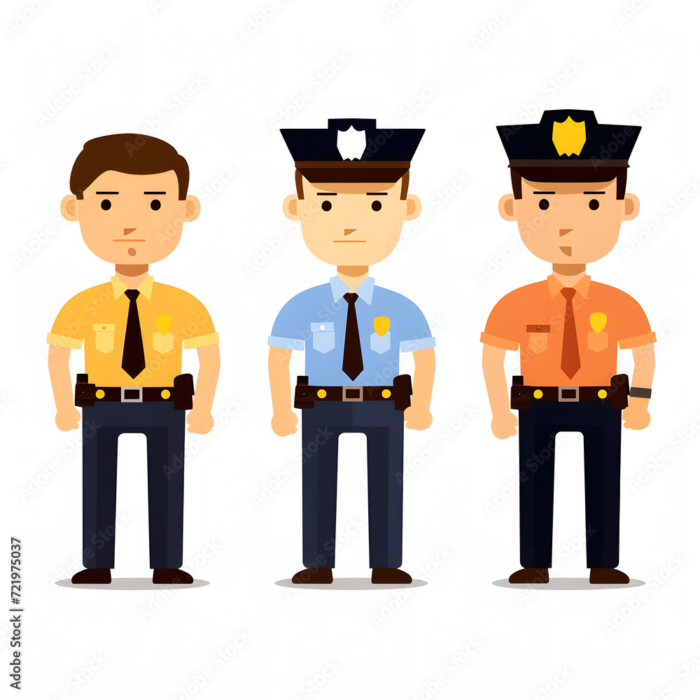 Police lineup or suspect identification isolated on white background, flat design, png
