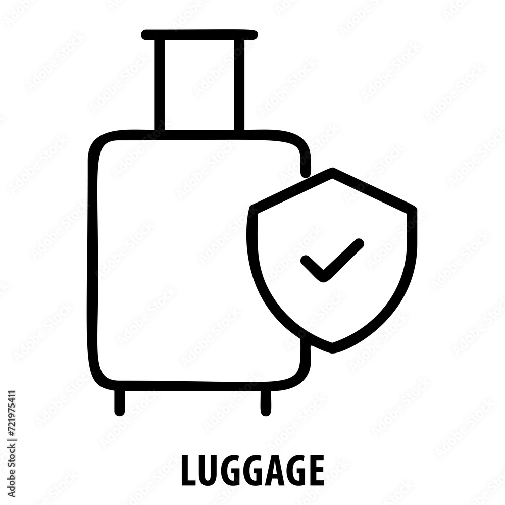 Obraz premium Luggage, suitcase, travel, luggage icon, baggage, travel bag, suitcase symbol, journey, travel symbol, vacation, luggage concept, tourism, travel gear, luggage tag, trip