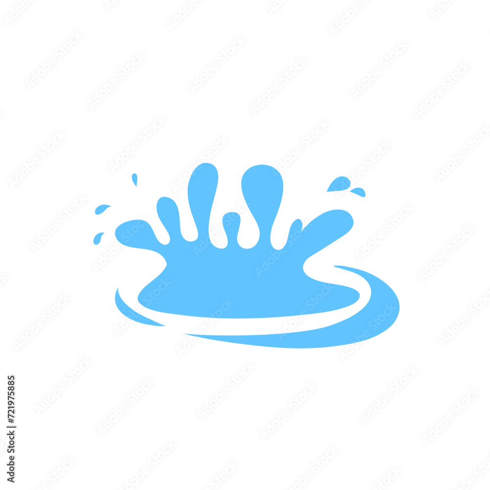 Water Splashes And Water Drops Vector Illustration