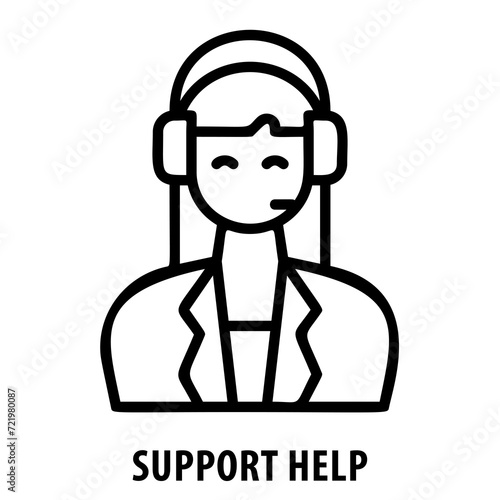 Support help, customer support, assistance, service, support icon, helpdesk, support ticket, support concept, technical support, advice, guidance, customer care, help button, support team