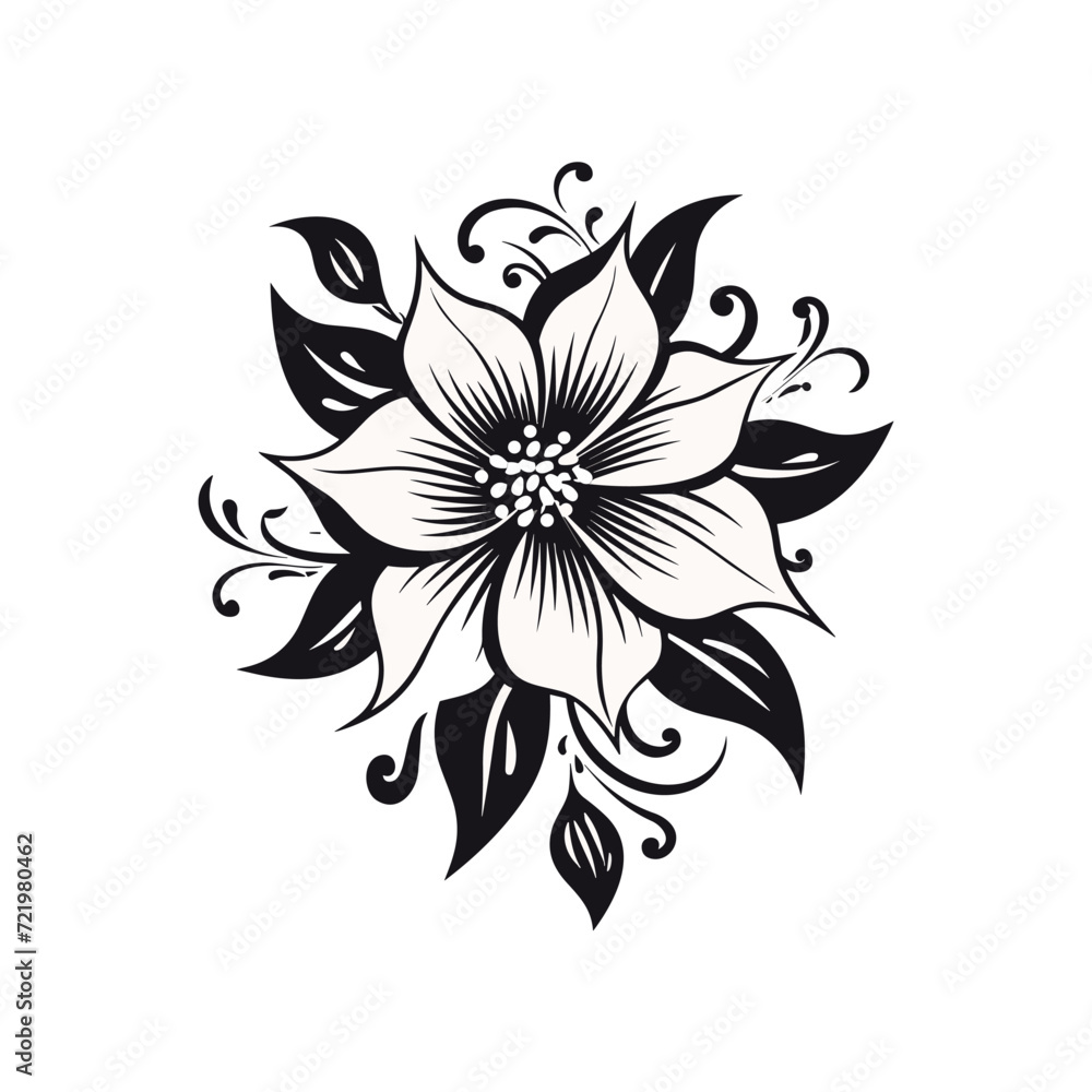 Obraz premium Beautiful minimalist flower illustration art.