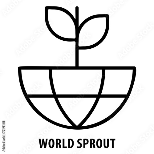 global growth, world sprout, environmental, eco friendly, sustainability, green world, nature, global development, earth, ecological, planet, eco icon, environmental protection