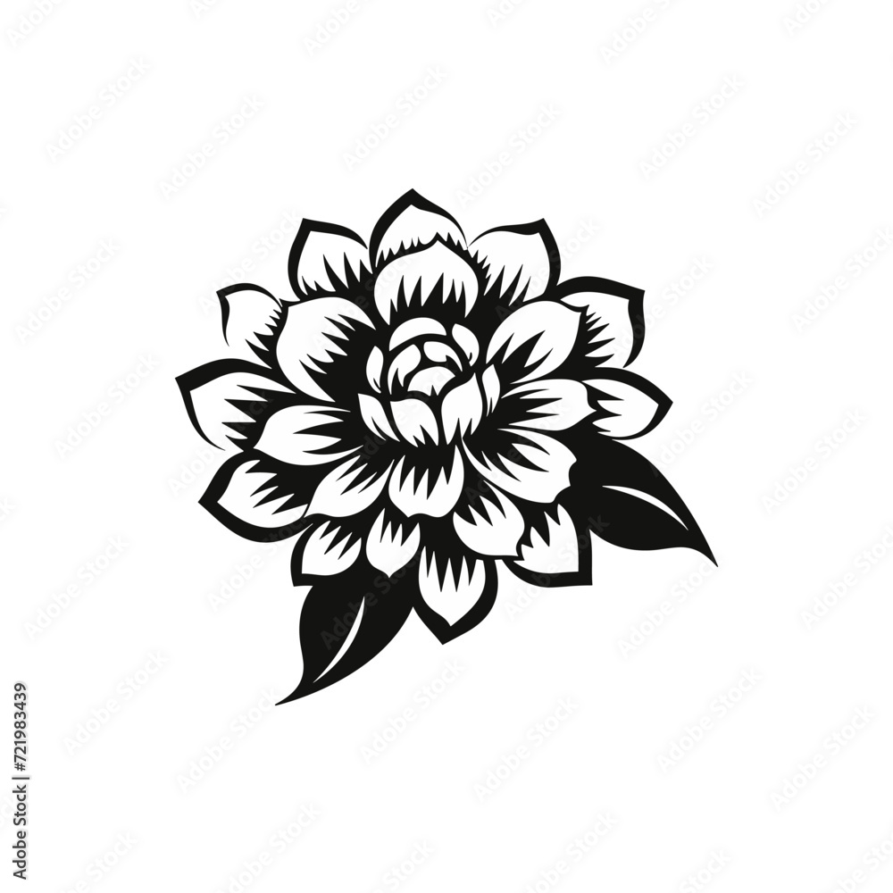 Beautiful minimalist flower illustration art.