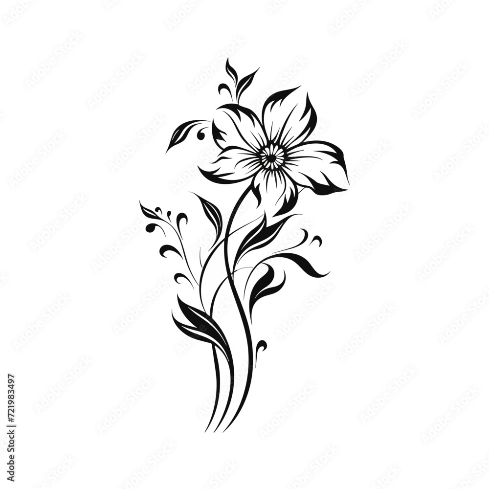 Beautiful minimalist flower illustration art. Beautiful minimalist flower illustration art.