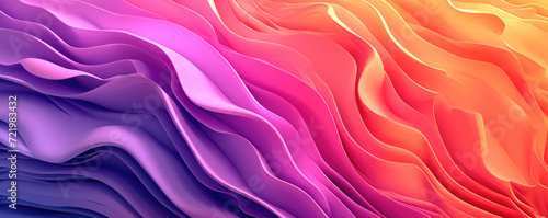 a vibrant abstract wave pattern with a harmonious gradient from sunny orange to deep violet	
