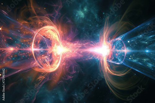 Two quanta generate quantum entanglement tens of thousands of light-years away. photo
