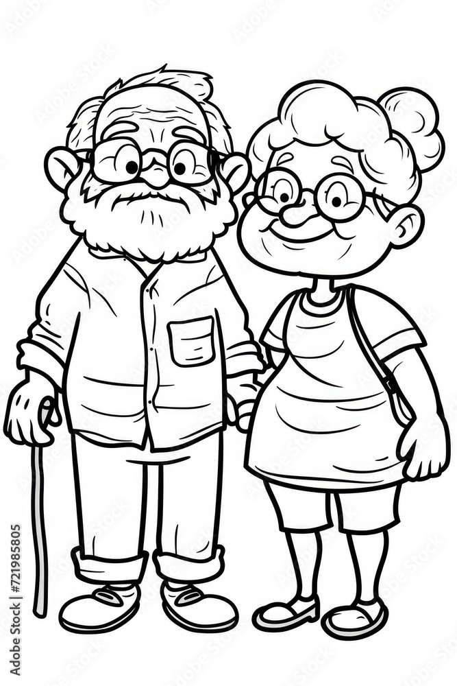 Coloring Page grandmother and grandfather Coloring Page grandmother and grandfather