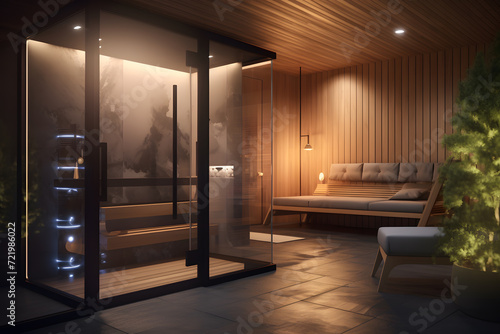  A contemporary sauna room