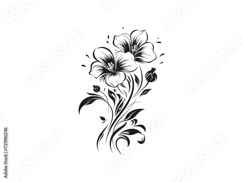 Beautiful minimalist flower illustration art. © KHF