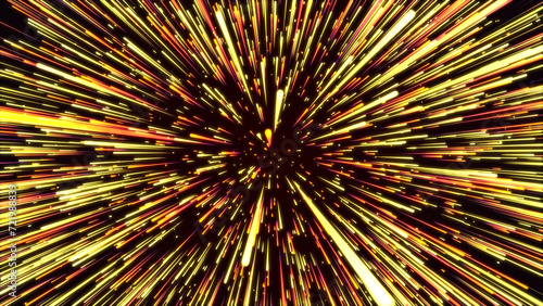 Futuristic hyperspace star travel. Abstract light ray on the speed. Explosion in universe. Movements galaxy in infiniti. Warp jump background. Hyperspeed firework. Perspective lines. 3D rendering.