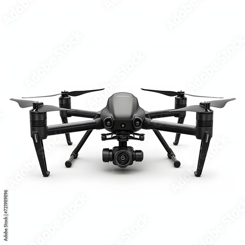 Police drone isolated on white background, hyperrealism, png 